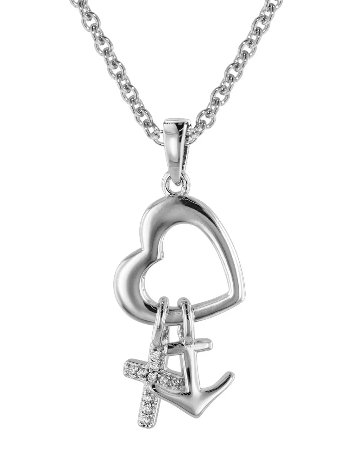 trendor Glaube Liebe Hoffnung Anhanger Mit Halskette Silber 925 | Damenschmuck