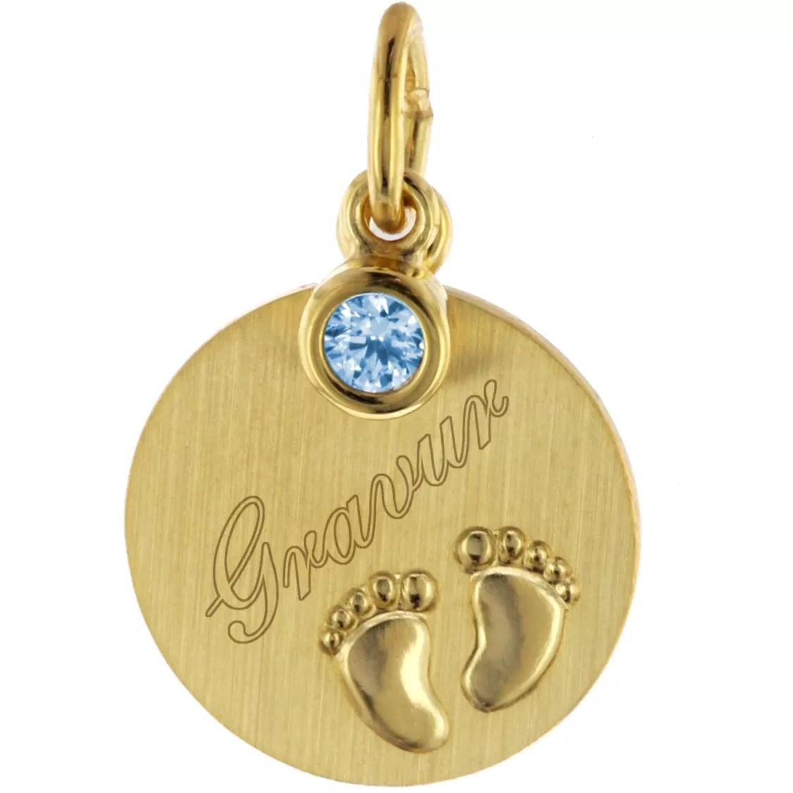 trendor Gravur-Anhanger 333 Gold O 12 Mm Mit Blauem Einhanger | Kinderschmuck