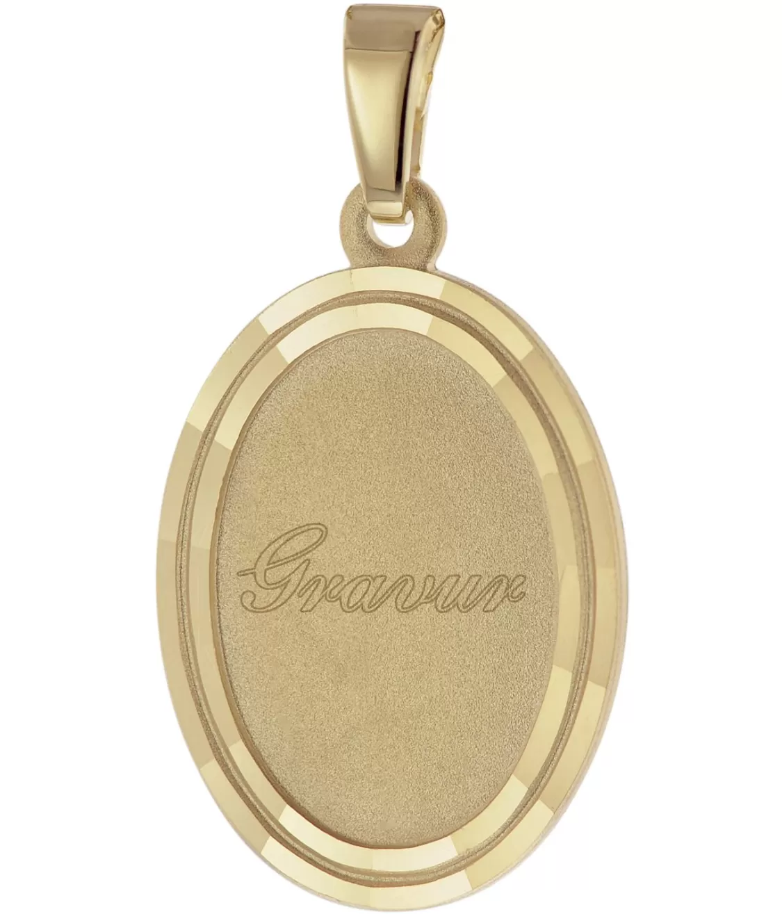 trendor Gravur-Anhanger Oval Gold Auf 925 Silber 18 Mm | Herrenschmuck