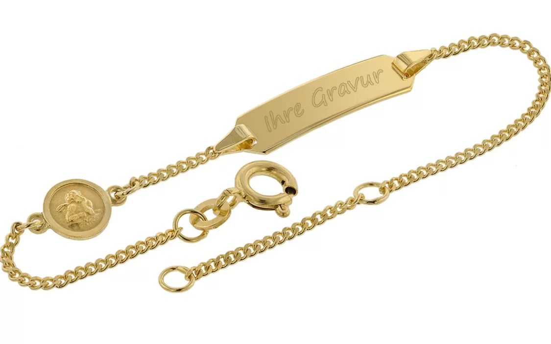 trendor Gravur-Armband Fur Kinder Gold 333 (8 Karat) 14/12 Cm | Kinderschmuck
