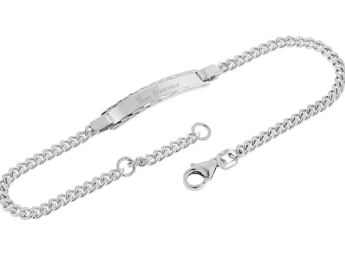 trendor Gravur-Armband Fur Madchen 925 Silber Namensband 18,5 Cm | Damenschmuck