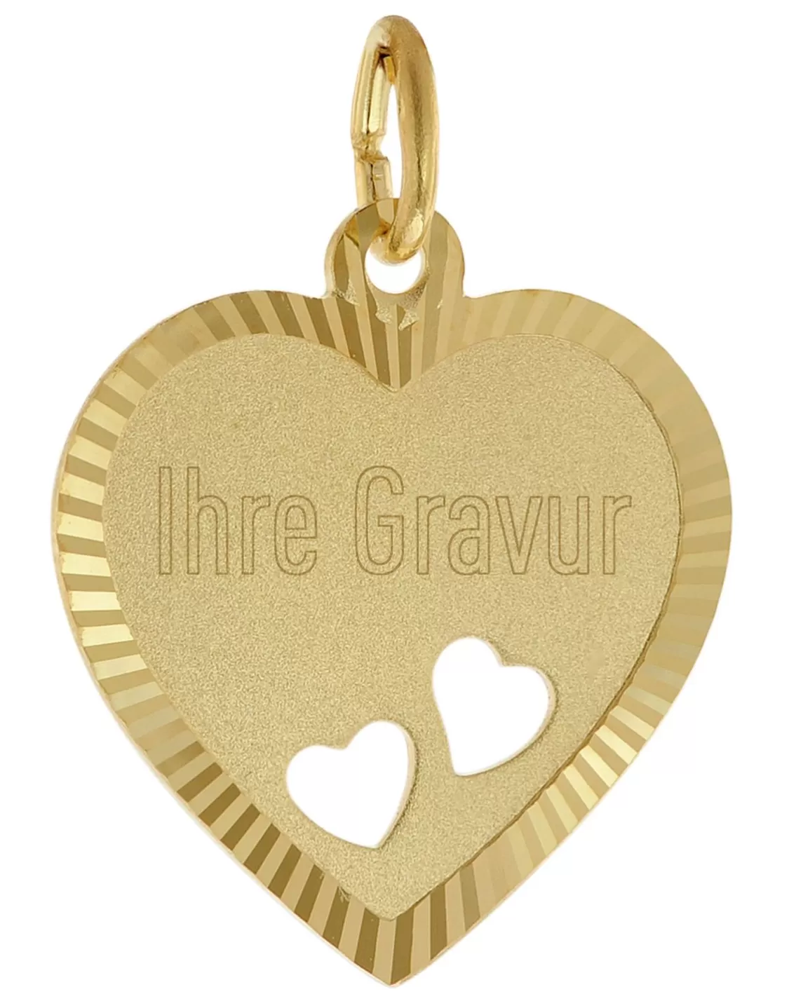 trendor Gravurplatte Herz Gold 585 (14 Kt) Anhanger Zum Gravieren | Herrenschmuck