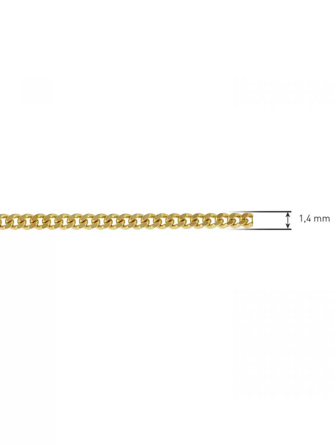 trendor Halskette 585 Gold / 14 Karat Panzerkette 1,4 Mm Breit | Damenschmuck