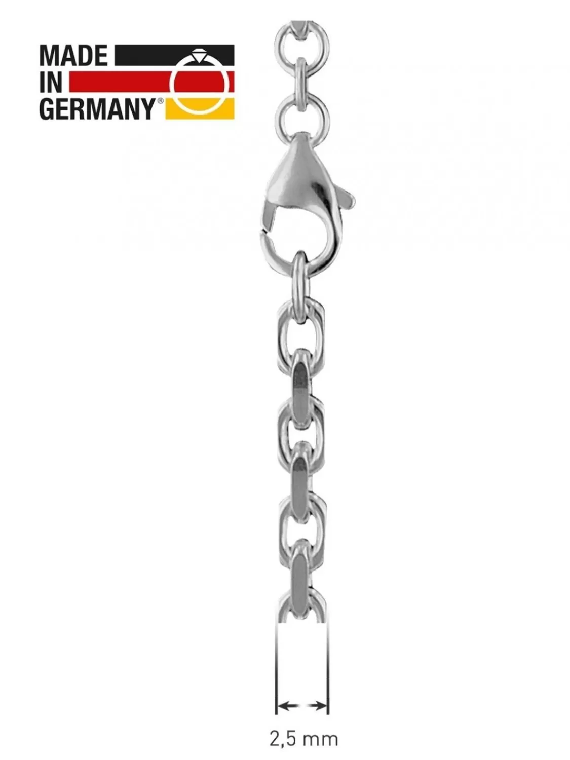 trendor Halskette Fur Herren 925 Sterlingsilber Ankerkette 2,5 Mm | Herrenschmuck