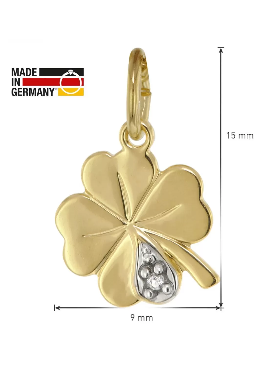 trendor Halskette Fur Madchen Mit Kleeblatt-Anhanger Gold Auf Silber | Kinderschmuck