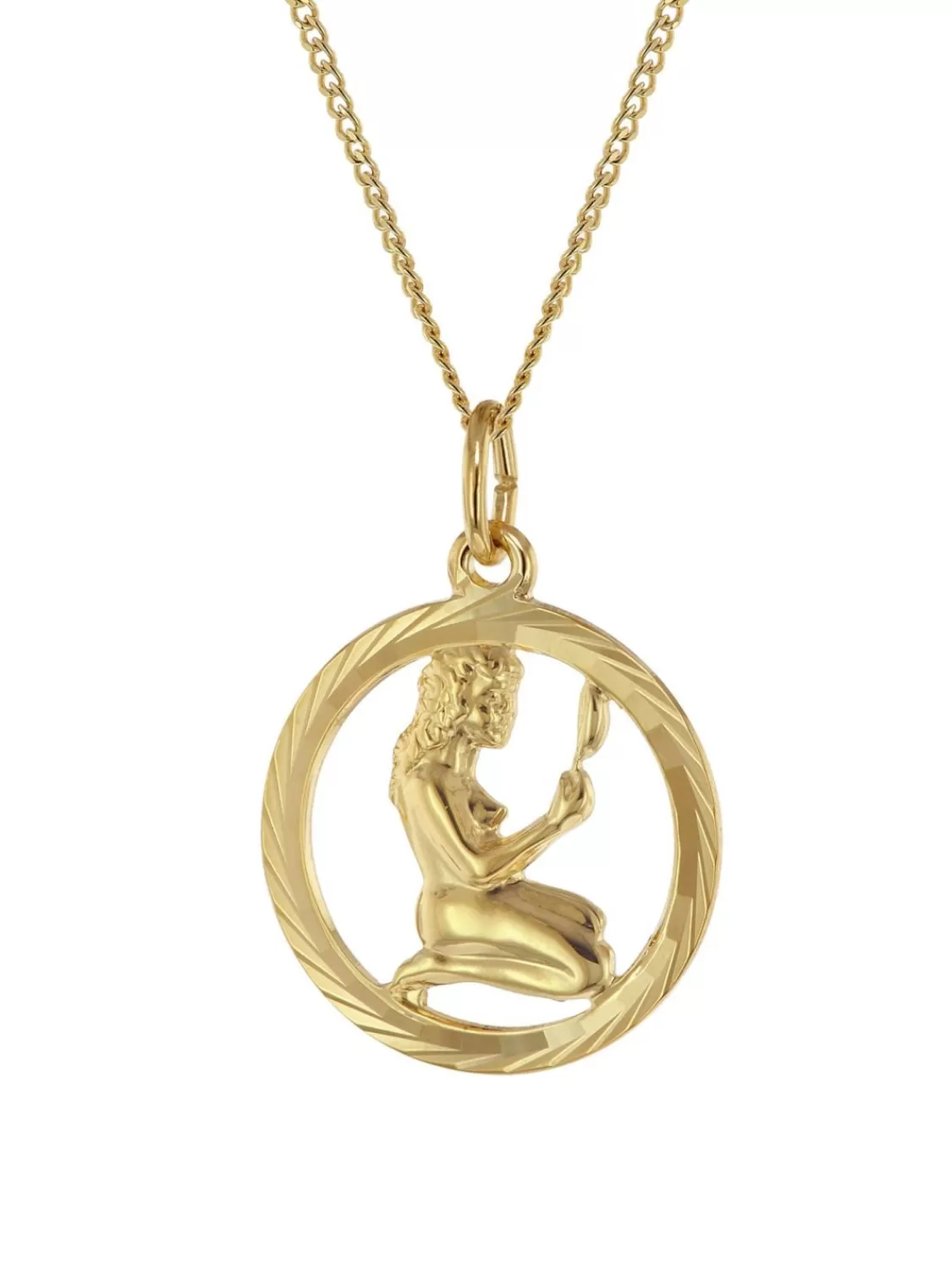 trendor Halskette Mit Jungfrau Sternzeichen 333 Gold O 16 Mm | Herrenschmuck