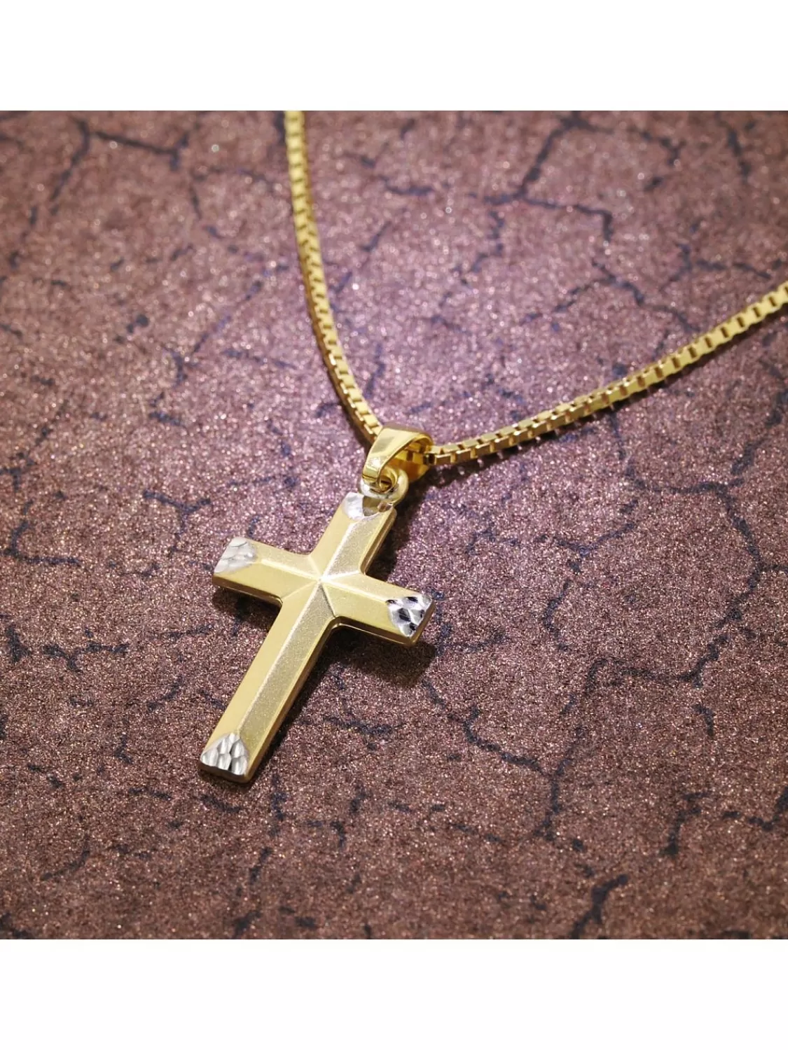trendor Halskette Mit Kreuz Fur Madchen Gold 333/8 Karat Bicolor | Kinderschmuck