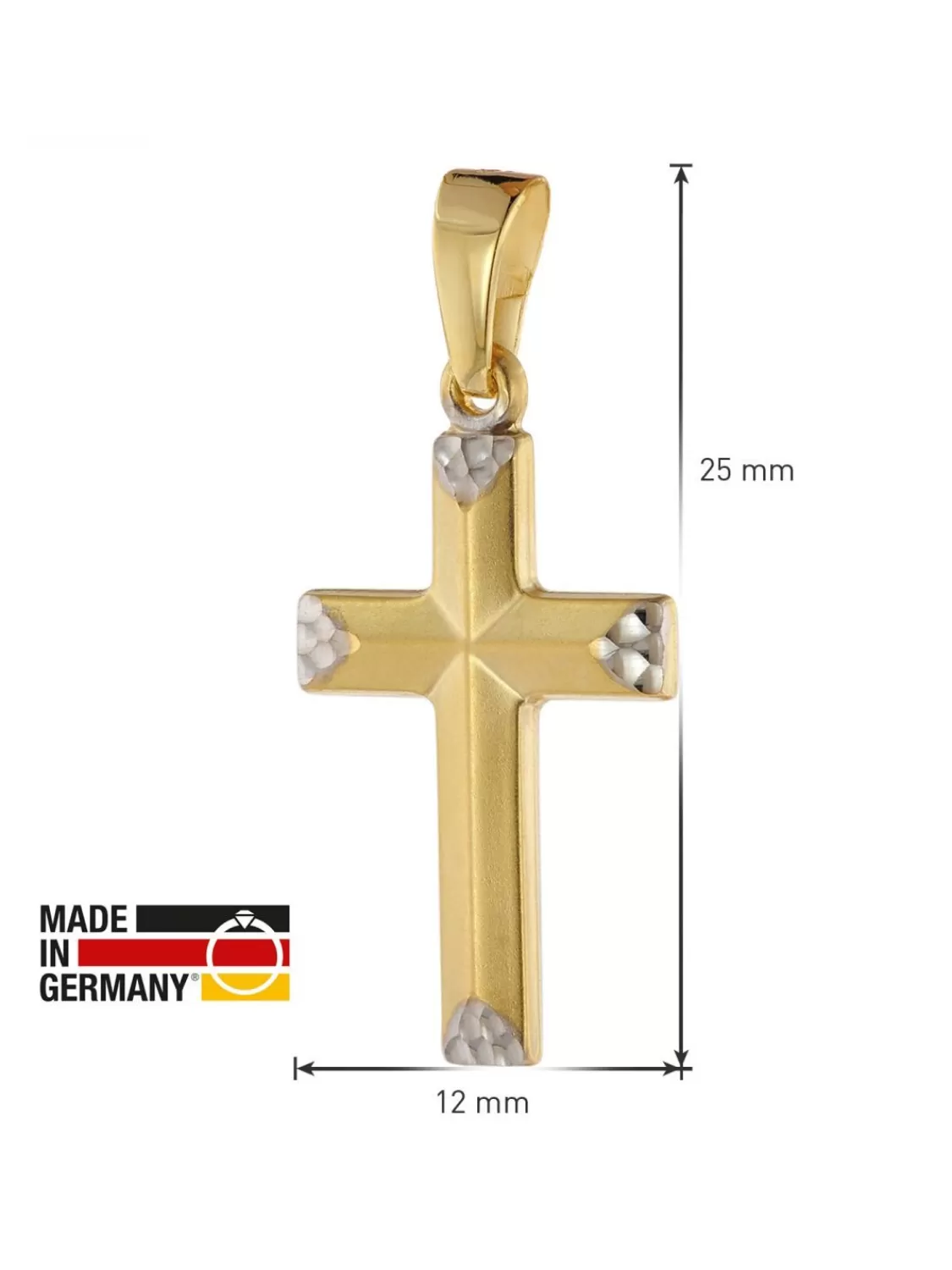 trendor Halskette Mit Kreuz Fur Madchen Gold 333/8 Karat Bicolor | Kinderschmuck