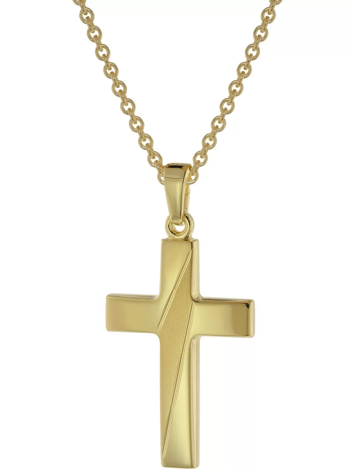 trendor Halskette Mit Kreuz-Anhanger Fur Herren Gold Auf Silber | Herrenschmuck