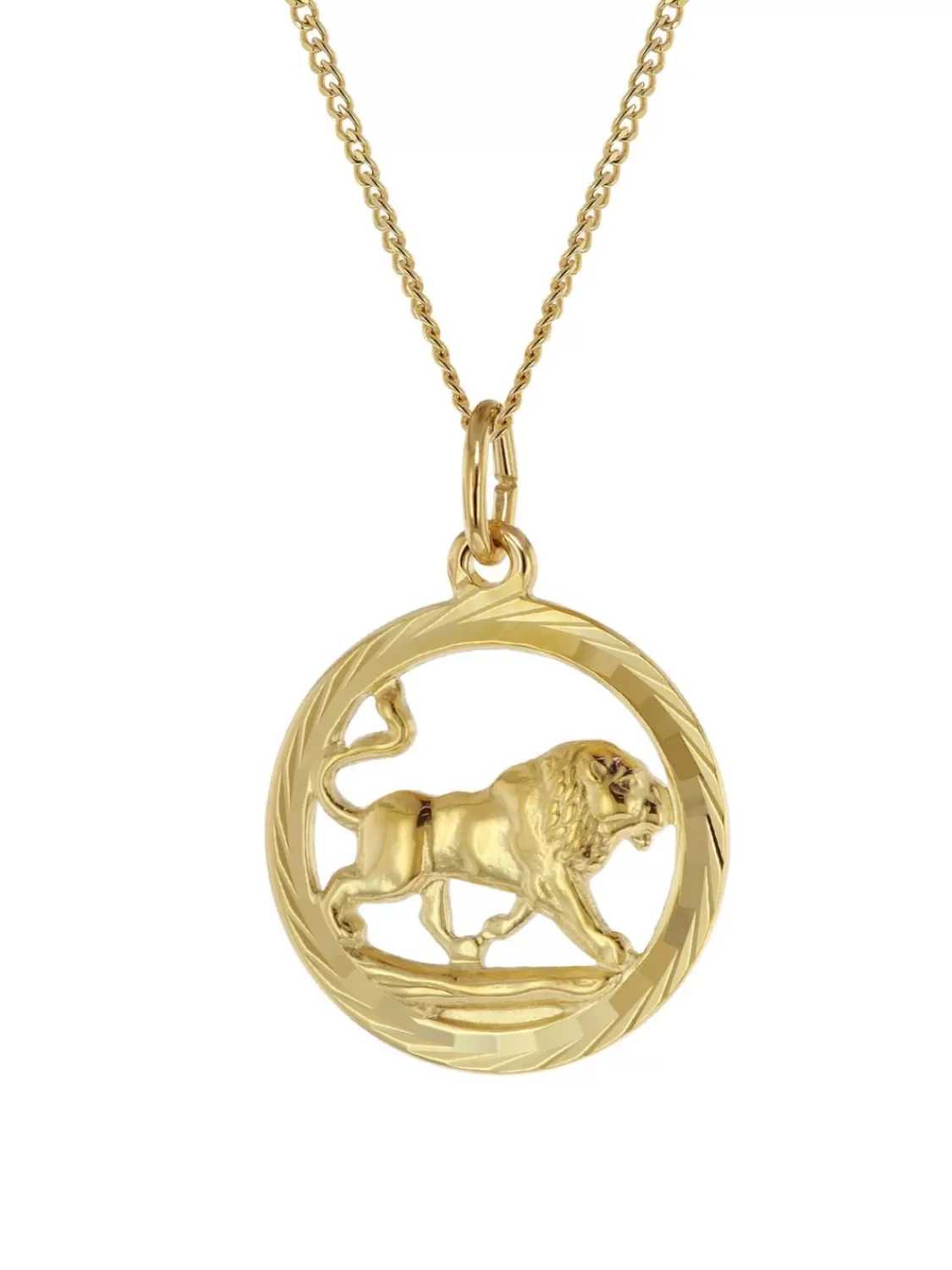 trendor Halskette Mit Lowe Sternzeichen-Anhanger 333 Gold O 16 Mm | Herrenschmuck
