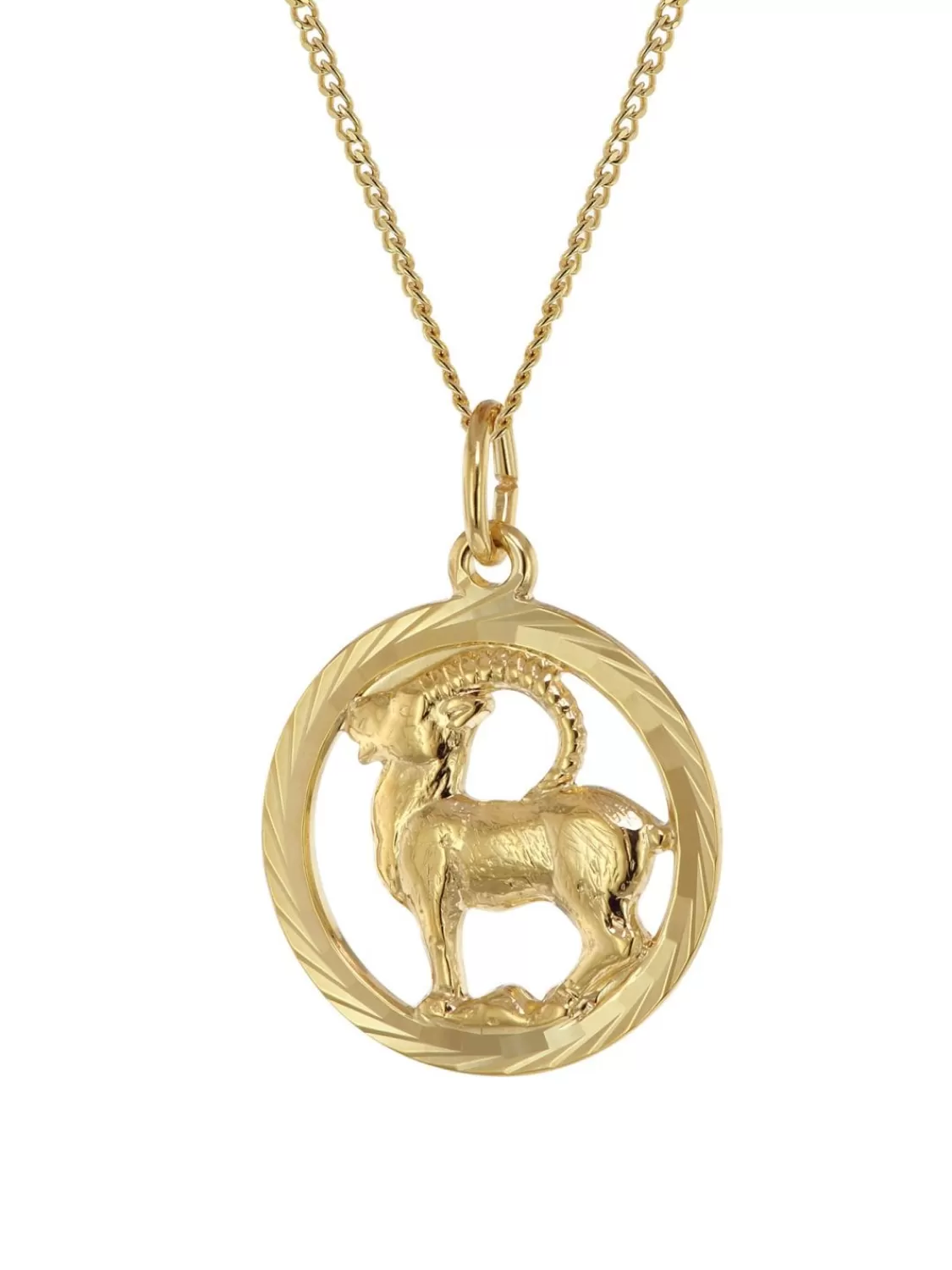 trendor Halskette Mit Steinbock Sternzeichen 333 Gold O 16 Mm | Herrenschmuck