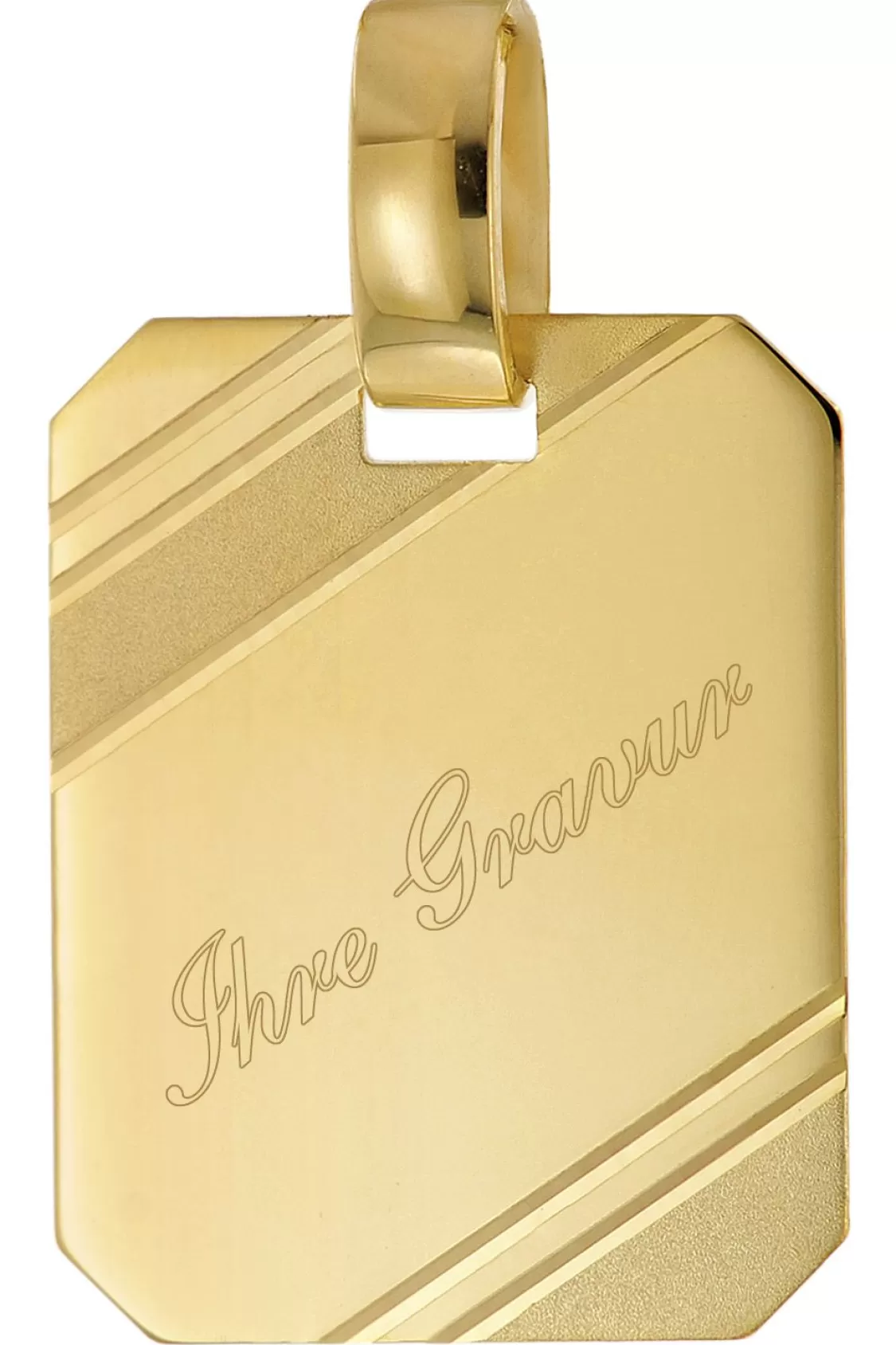 trendor Herren Anhanger Mit Gravur Gold 585 / 14 Karat 18X14 Mm | Herrenschmuck