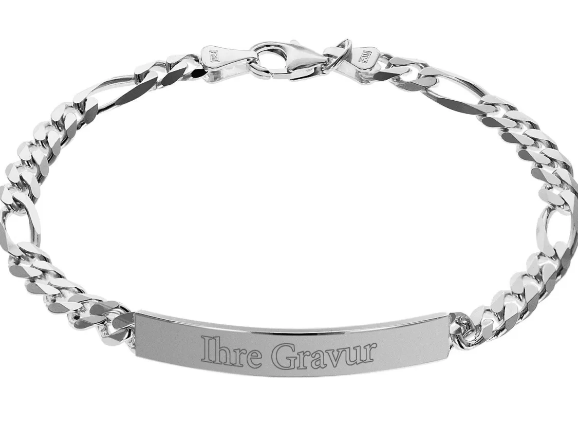 trendor Herren Gravurband Silber 925 Armband Mit Namen 21 Cm | Herrenschmuck