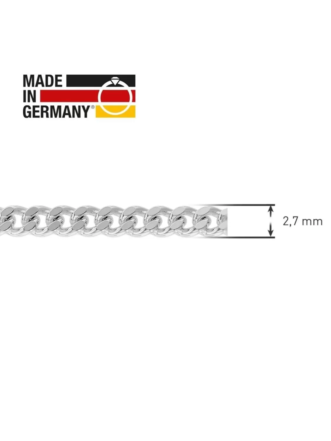 trendor Herren Halskette 925 Silber Panzerkette 2,7 Mm Breit | Herrenschmuck