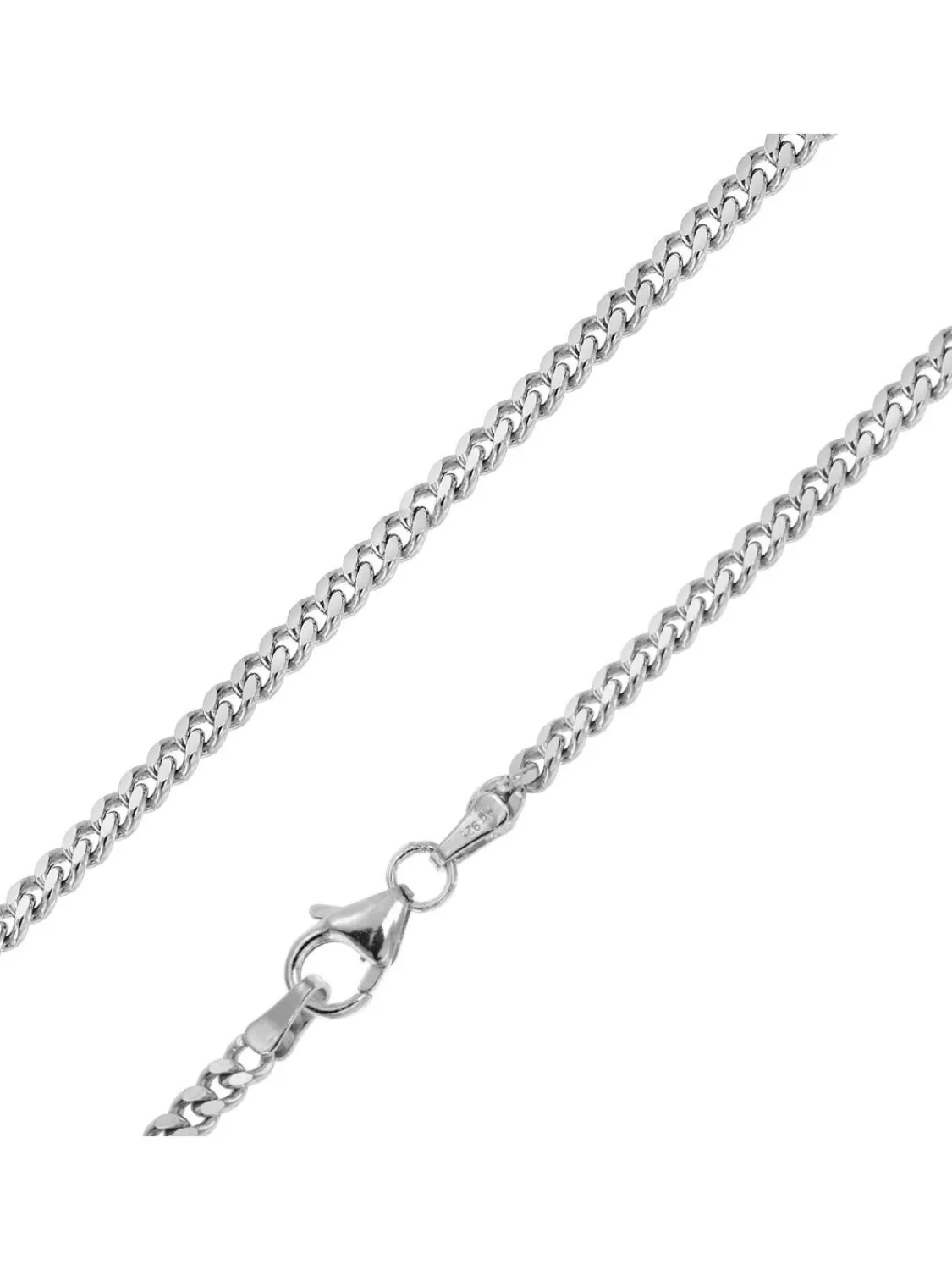trendor Herren-Halskette 925 Silber Rhodiniert Panzerkette 2,7 Mm Breit | Herrenschmuck