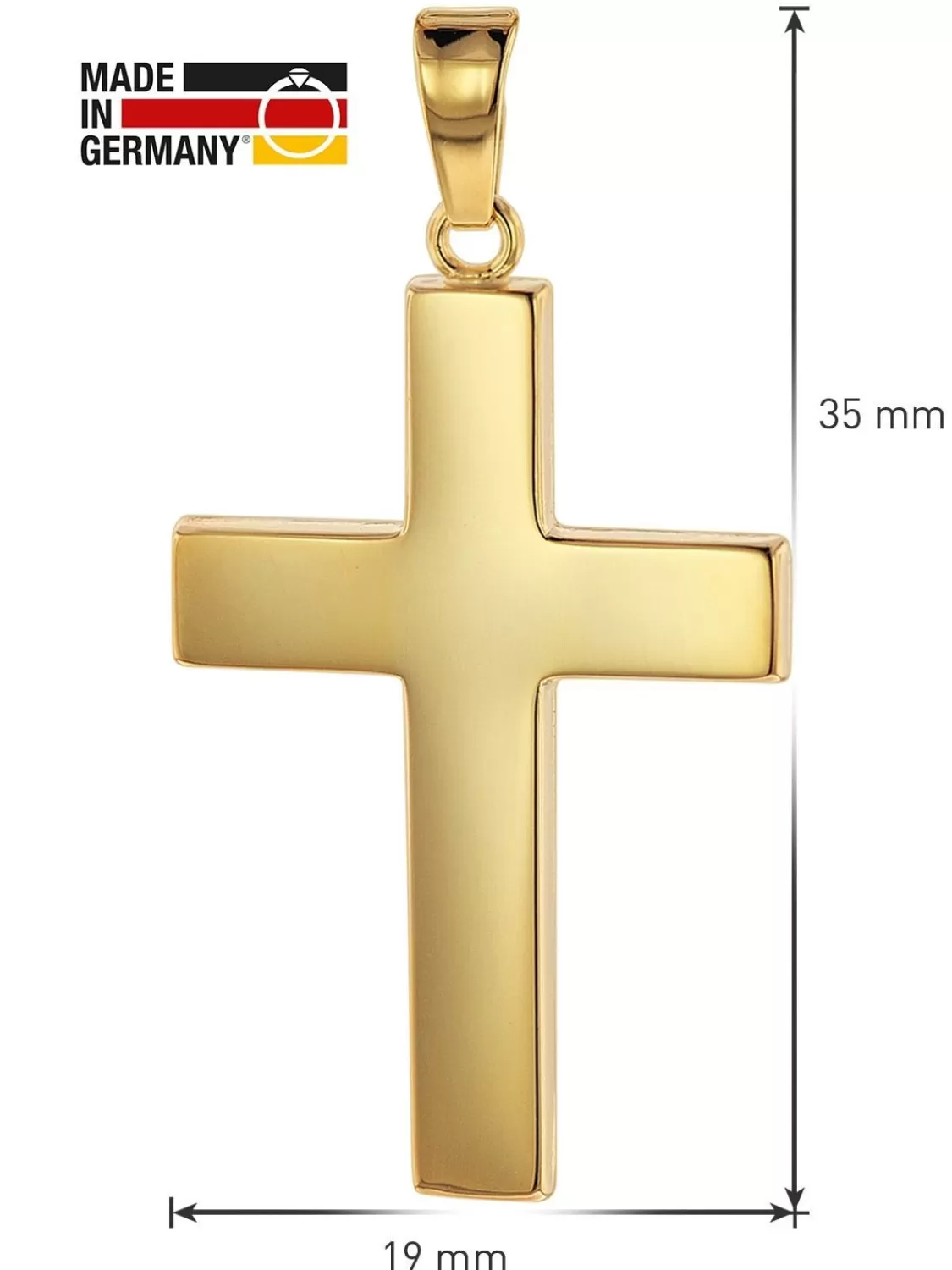 trendor Herren-Halskette Mit Kreuz Gold 333/8K Kreuz 27 Mm | Herrenschmuck