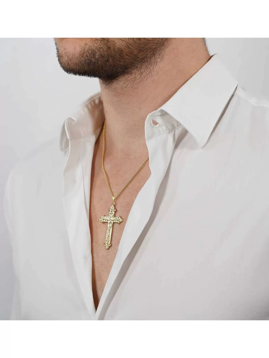 trendor Herren-Halskette Mit Orthodoxem Kreuz Gold Auf Silber 925 | Herrenschmuck