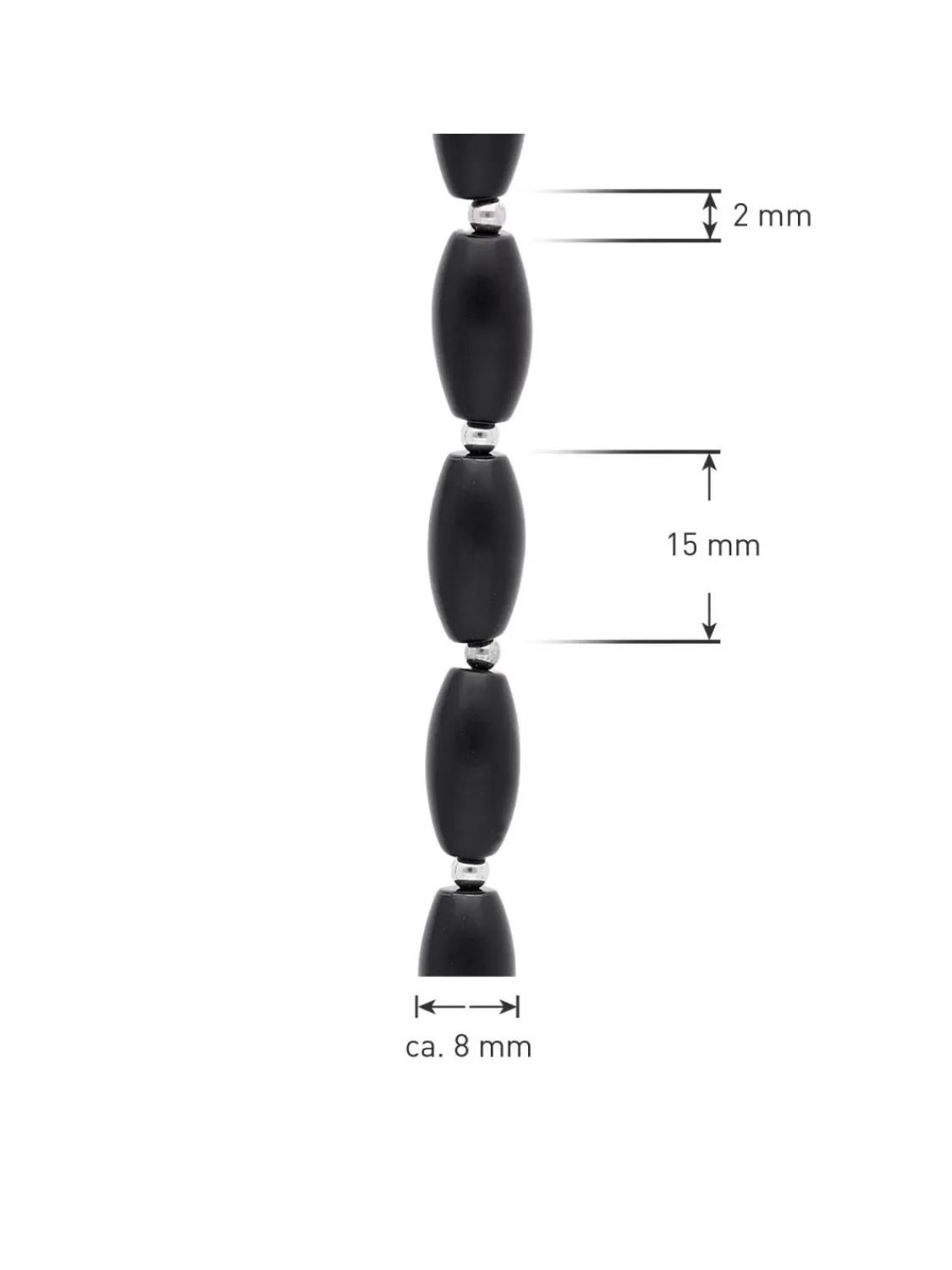 trendor Herren-Halskette Onyx Und Silber 925 Lange 50 Cm | Herrenschmuck