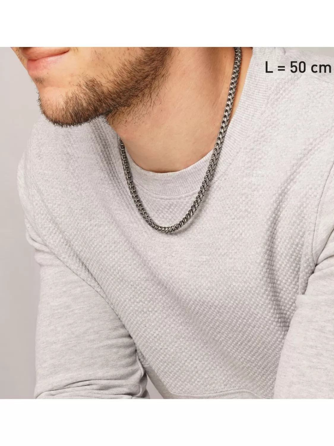 trendor Herren-Kette 925 Silber Oxydiert Fuchsschwanzkette 5,1 Mm Breit | Herrenschmuck