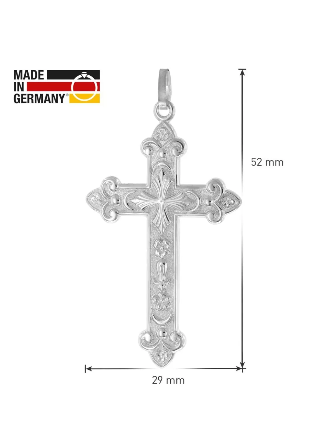 trendor Herren-Kette Mit Orthodoxem Kreuz Anhanger 45 Mm 925 Silber | Herrenschmuck