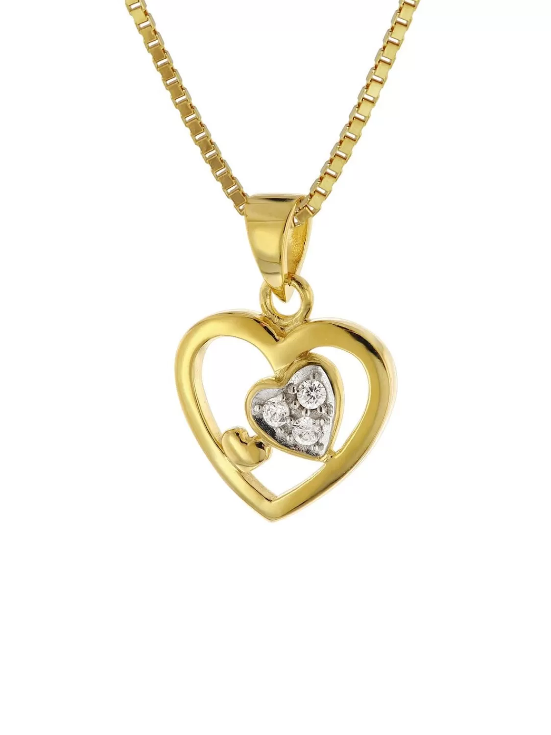 trendor Herz-Anhanger Fur Madchen Gold 333/8K Mit Goldplattierter Kette | Kinderschmuck