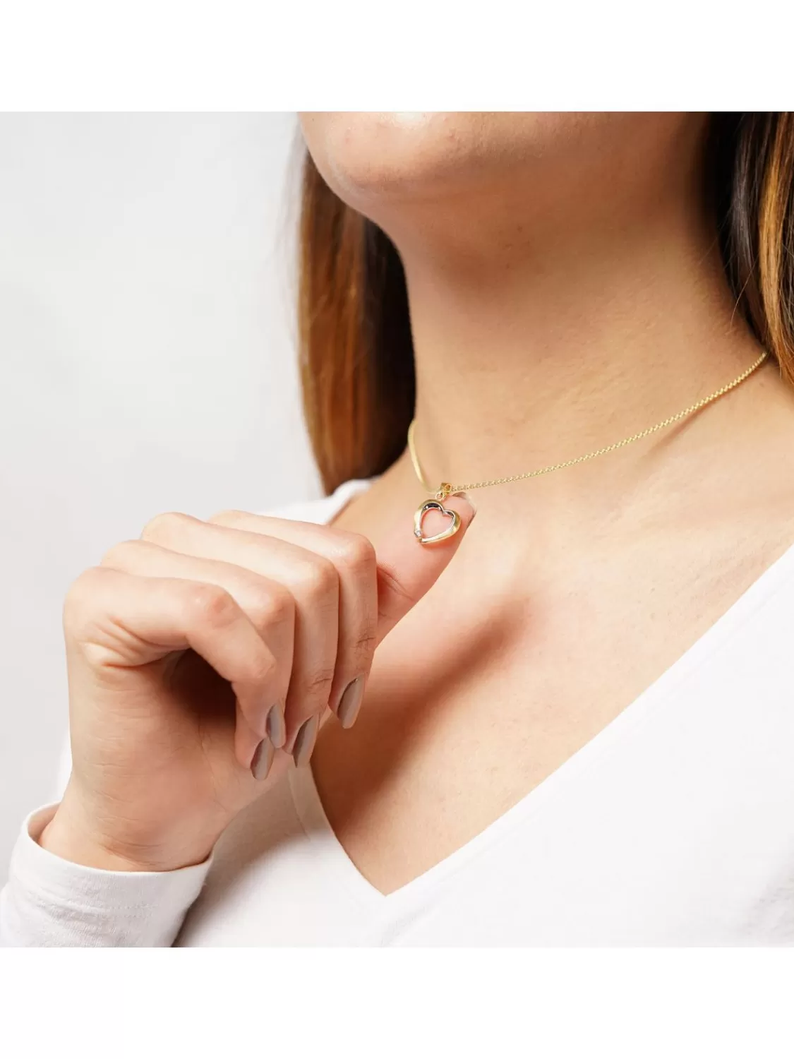 trendor Herz-Anhanger Mit Zirkonia Gold 585 Mit Goldplattierter Kette | Damenschmuck