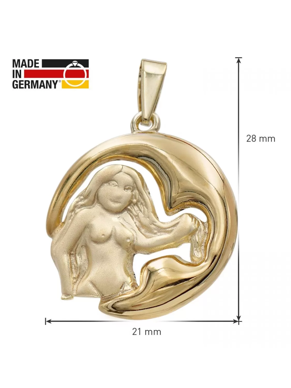 trendor Jungfrau Sternzeichen Anhanger Gold 333 (8 Karat) O 21 Mm | Herrenschmuck