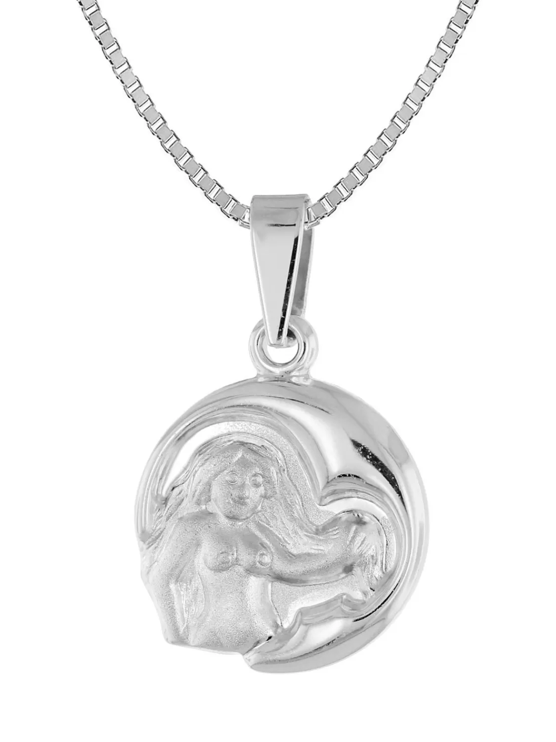 trendor Jungfrau Sternzeichen Mit Halskette 925 Silber O 15 Mm | Kinderschmuck