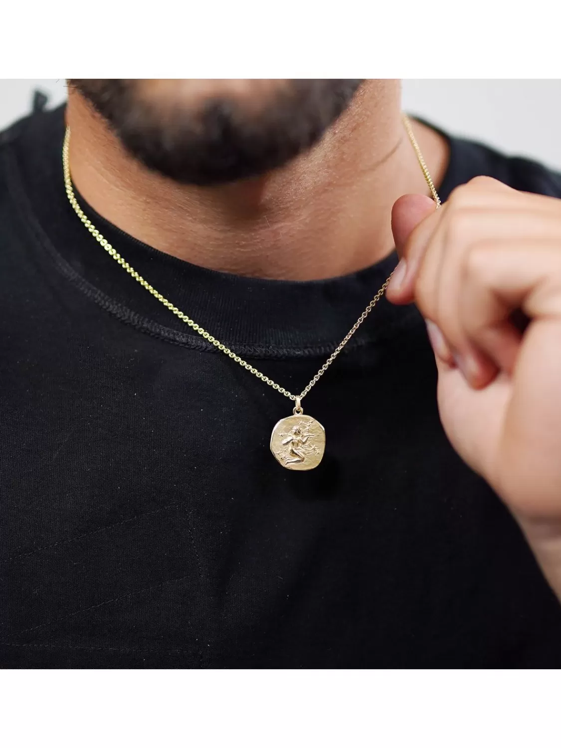 trendor Jungfrau Sternzeichen O 20 Mm Herrenkette Gold Auf Silber | Herrenschmuck