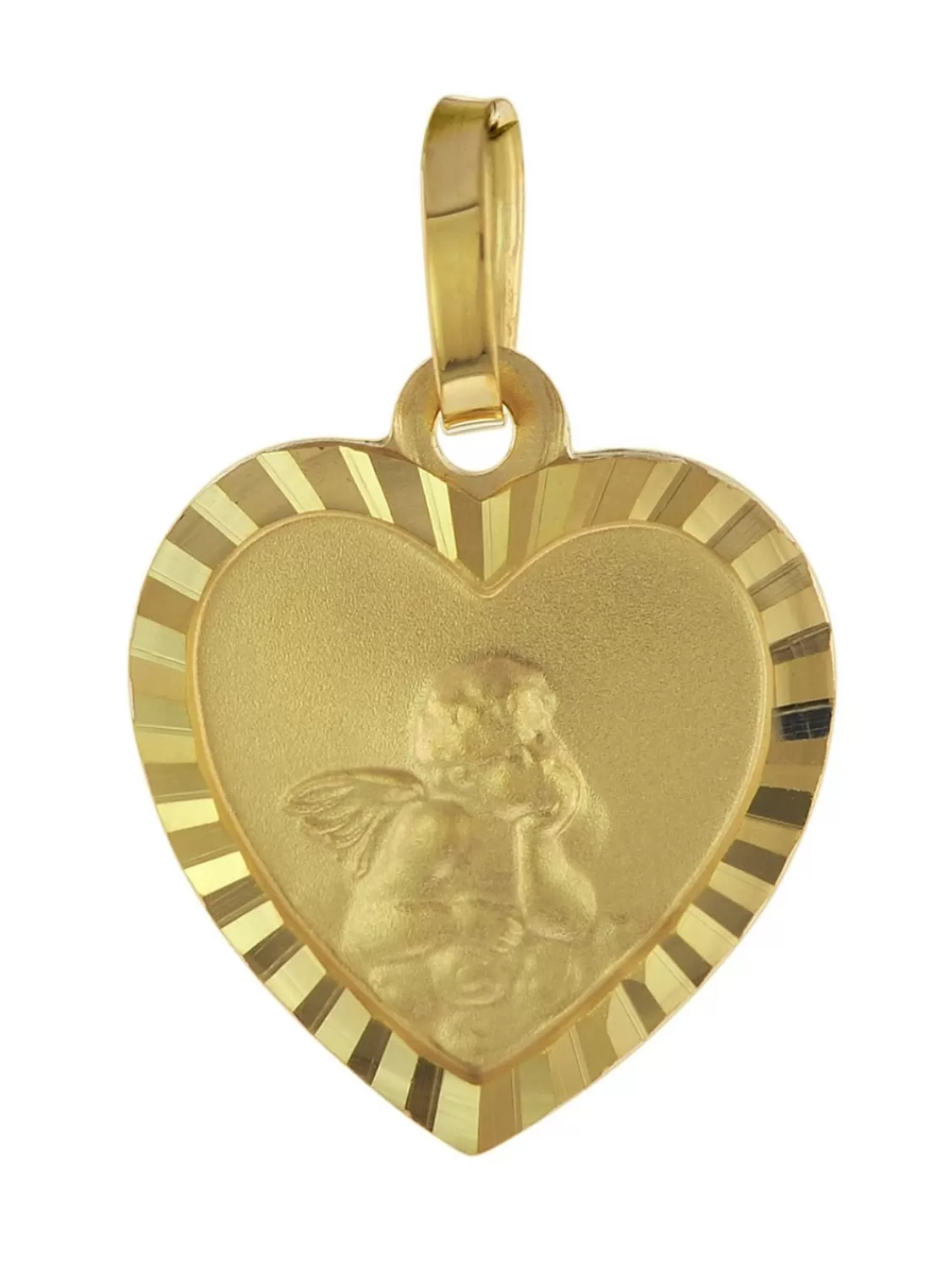 trendor Ketten-Anhanger Fur Kinder Herz Mit Engel Gold 585 / 14K | Kinderschmuck