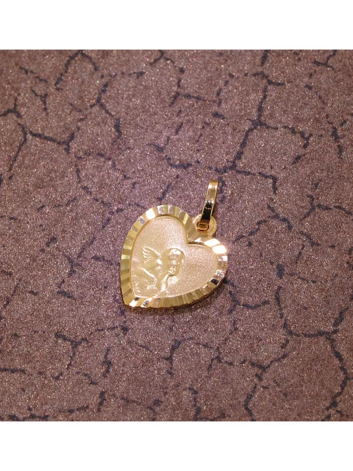 trendor Ketten-Anhanger Fur Kinder Herz Mit Engel Gold 585 / 14K | Kinderschmuck