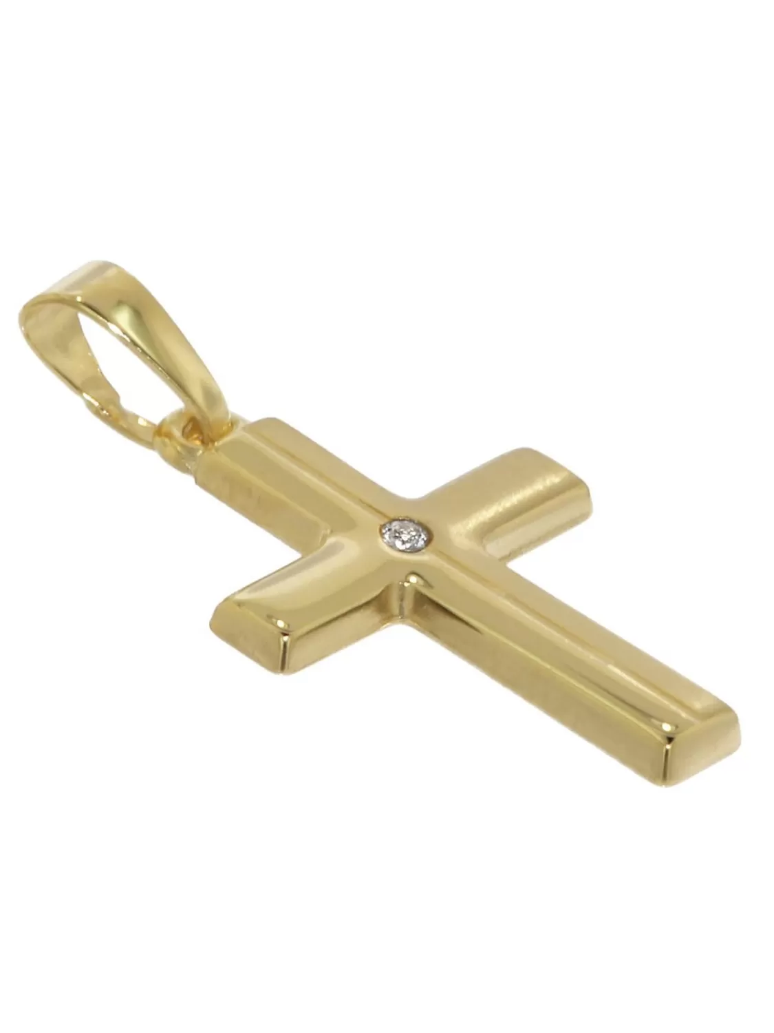 trendor Kinder Kreuz Gold 333 Mit Zirkonia Und Goldplattierte Kette | Kinderschmuck