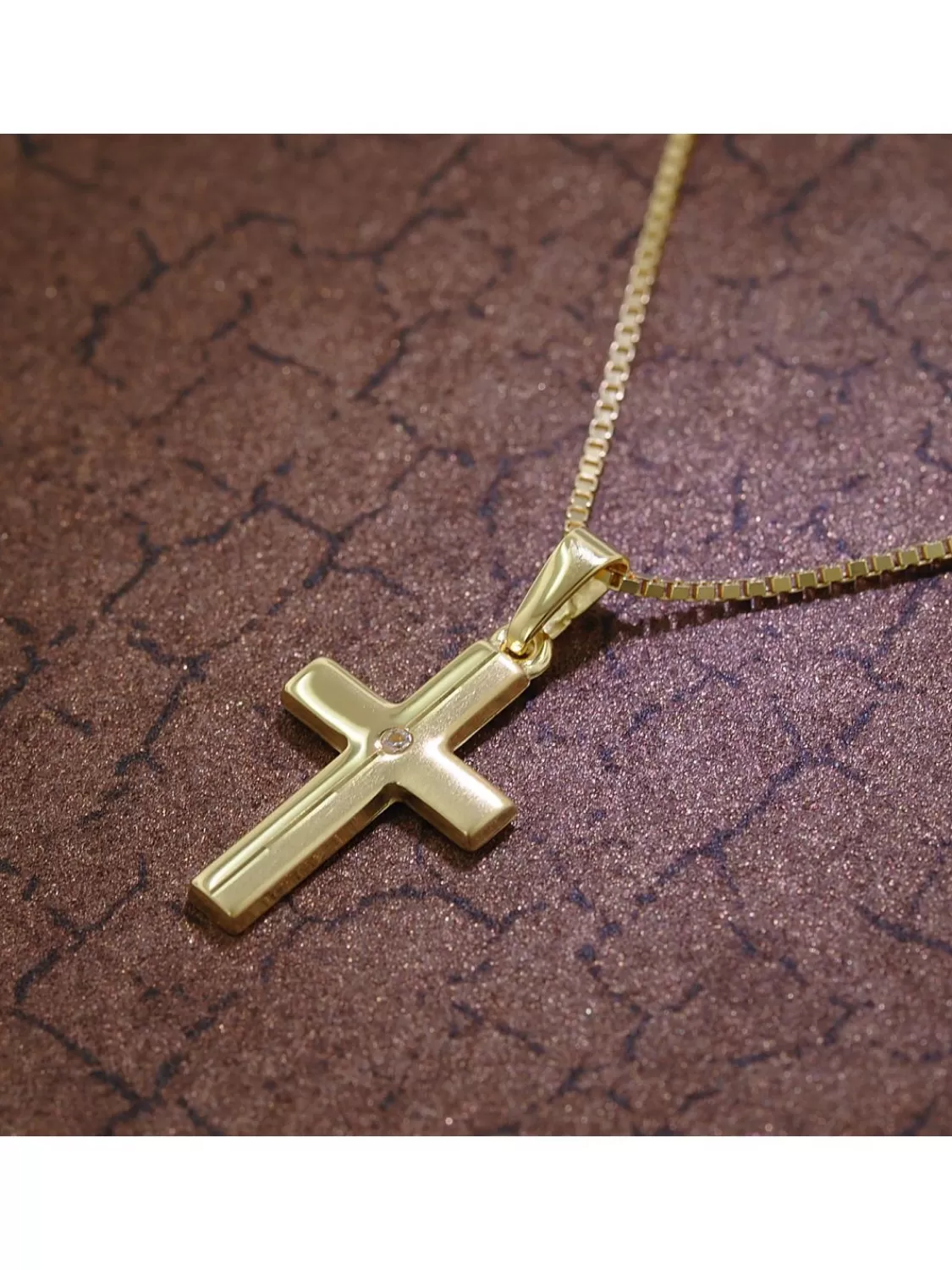 trendor Kinder Kreuz Gold 333 Mit Zirkonia Und Goldplattierte Kette | Kinderschmuck