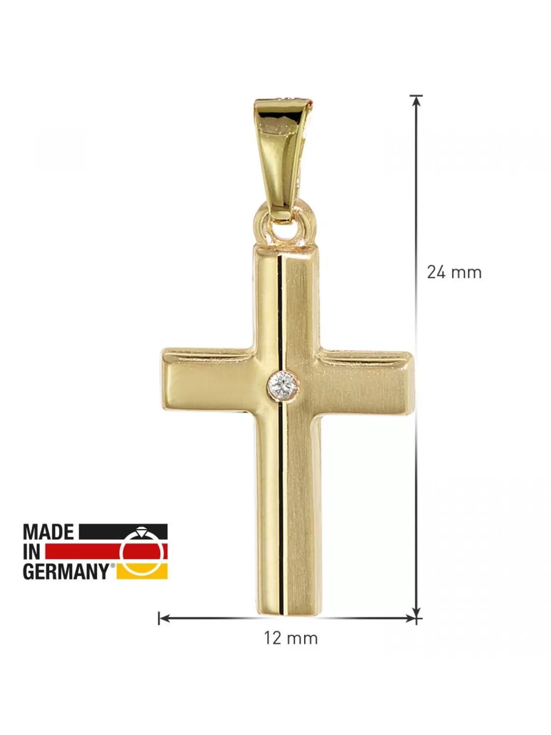 trendor Kinder Kreuz Gold 333 Mit Zirkonia Und Goldplattierte Kette | Kinderschmuck