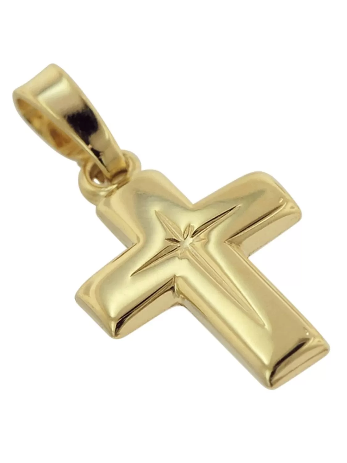 trendor Kinder Kreuz-Anhanger Gold 333 (8 Karat) + Plattierte Halskette | Kinderschmuck