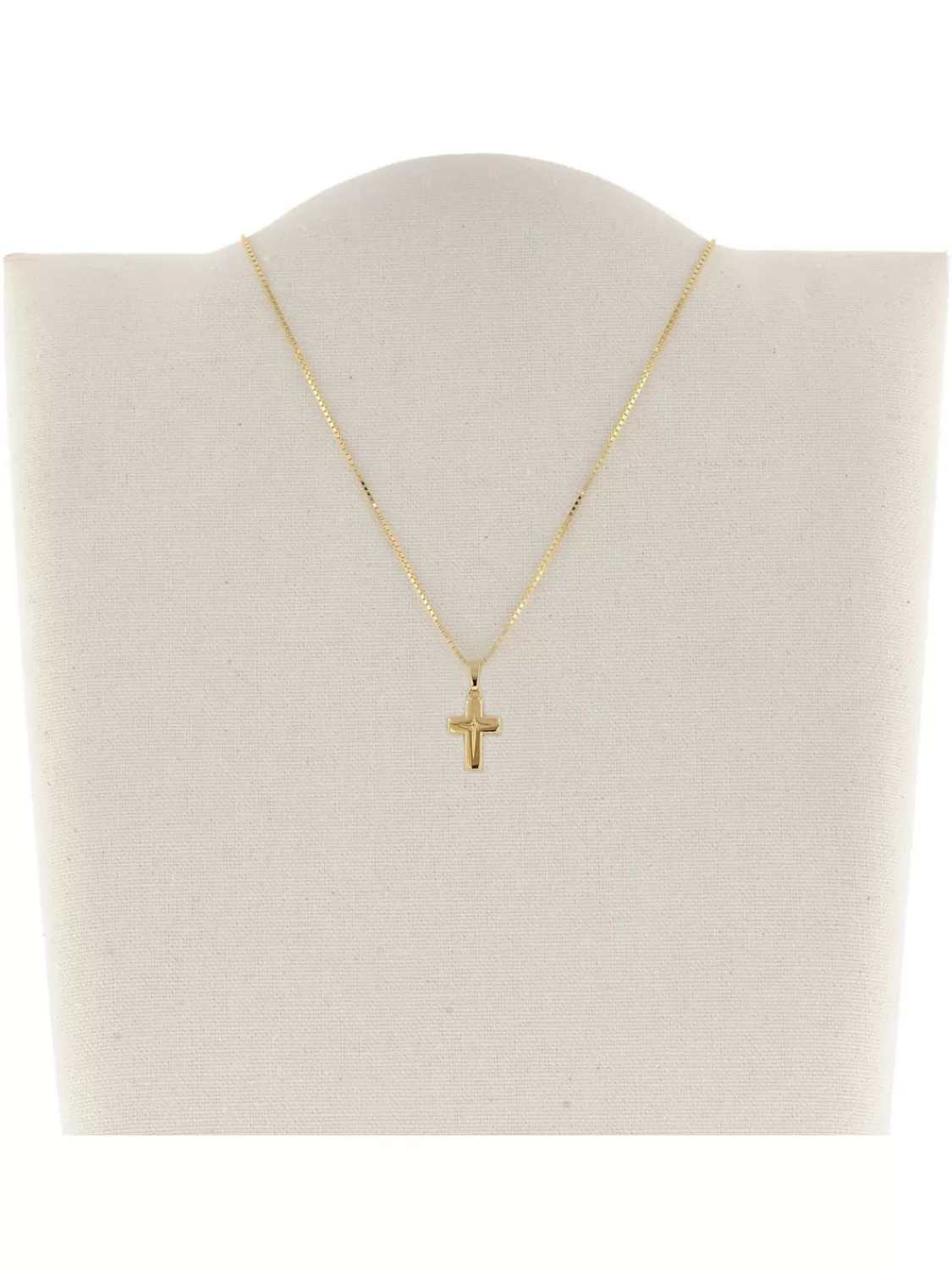 trendor Kinder Kreuz-Anhanger Gold 333 (8 Karat) + Plattierte Halskette | Kinderschmuck
