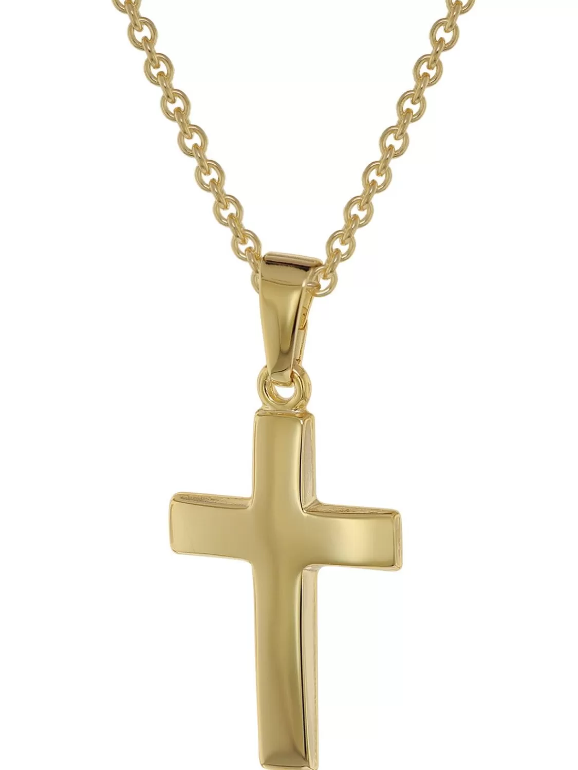 trendor Kinder Kreuz-Anhanger Gold 333 (8 Kt.) Mit Plattierter Halskette | Kinderschmuck