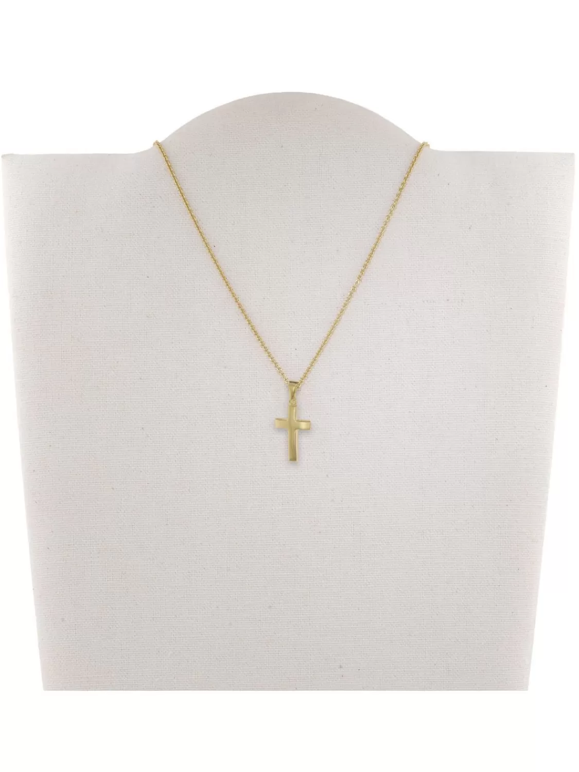 trendor Kinder Kreuz-Anhanger Gold 333 (8 Kt.) Mit Plattierter Halskette | Kinderschmuck