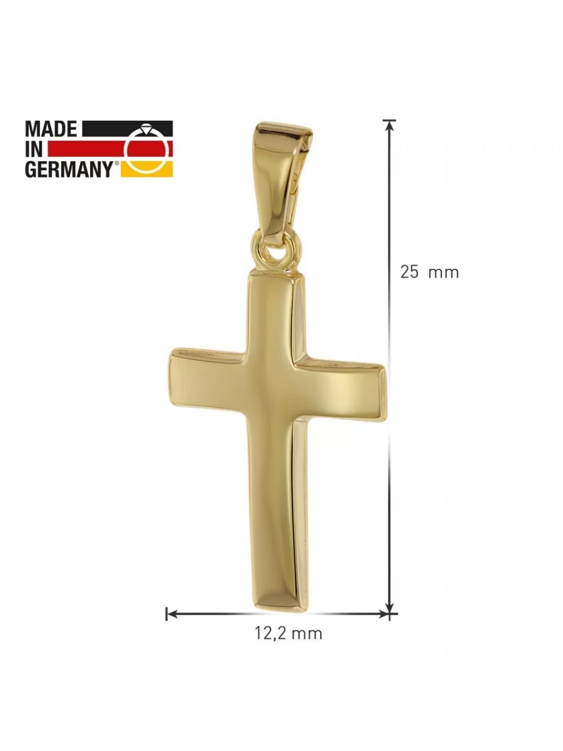 trendor Kinder Kreuz-Anhanger Gold 333 (8 Kt.) Mit Plattierter Halskette | Kinderschmuck