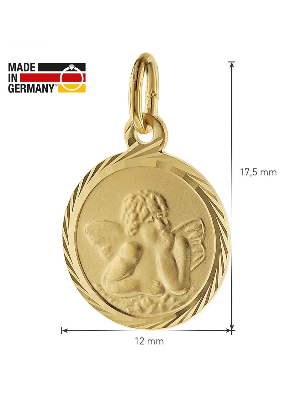 trendor Kinder Schutzengel Anhanger Gold 585 Mit Goldplattierter Kette | Kinderschmuck