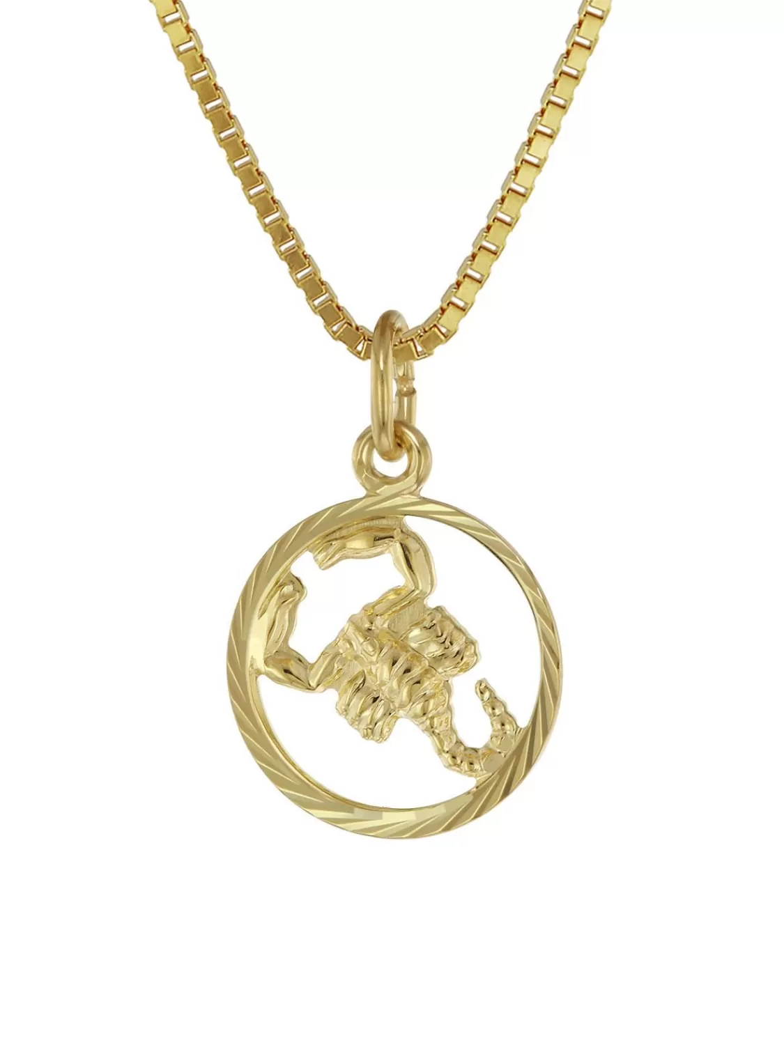 trendor Kinder Sternzeichen Skorpion 333 Gold + Goldplattierte Kette | Kinderschmuck