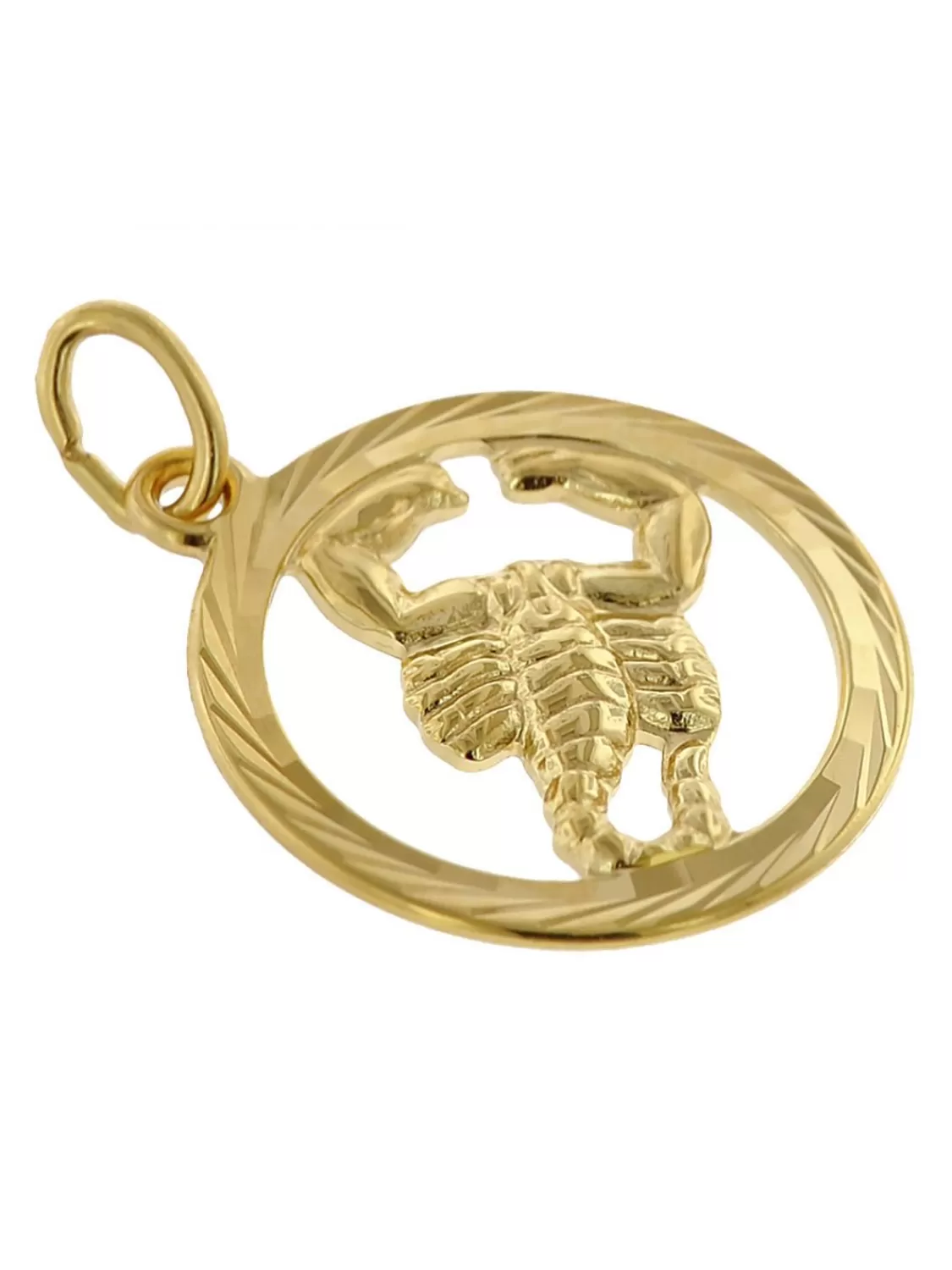 trendor Kinder Sternzeichen Skorpion 333 Gold + Goldplattierte Kette | Kinderschmuck