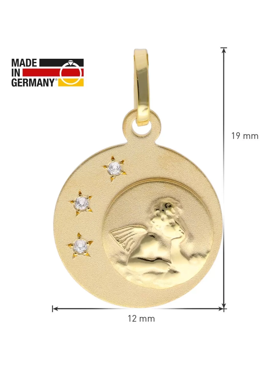 trendor Kinder-Anhanger Amor Gold 333 Mit Vergoldeter Silber-Halskette | Kinderschmuck