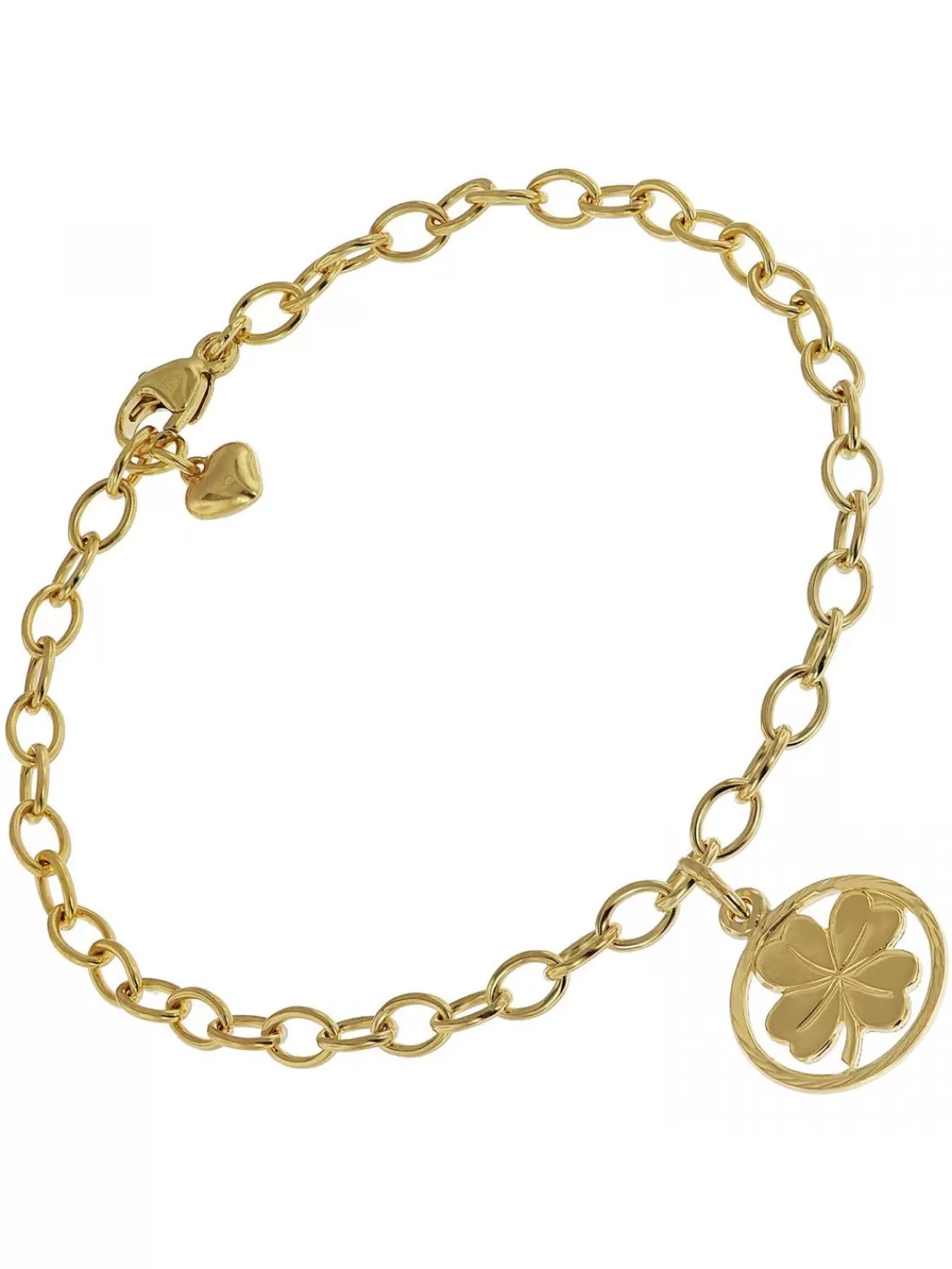 trendor Kinder-Armband Mit Kleeblatt 925 Silber Goldplattiert 18 Cm | Kinderschmuck