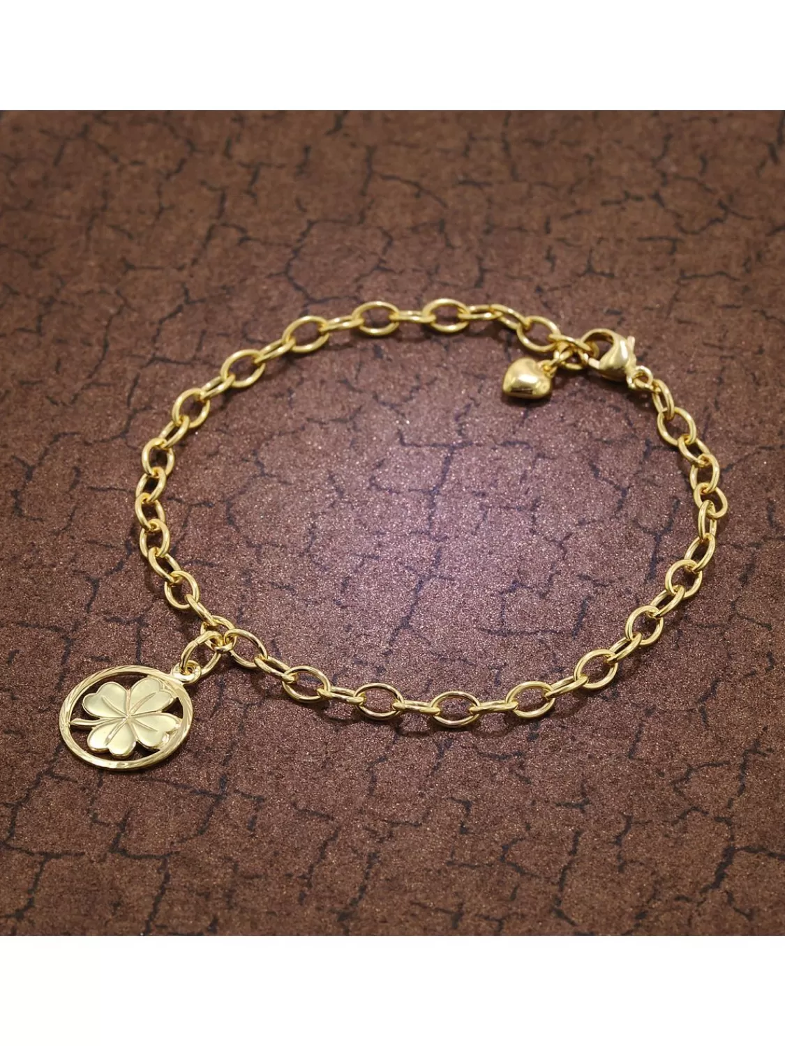 trendor Kinder-Armband Mit Kleeblatt 925 Silber Goldplattiert 18 Cm | Kinderschmuck