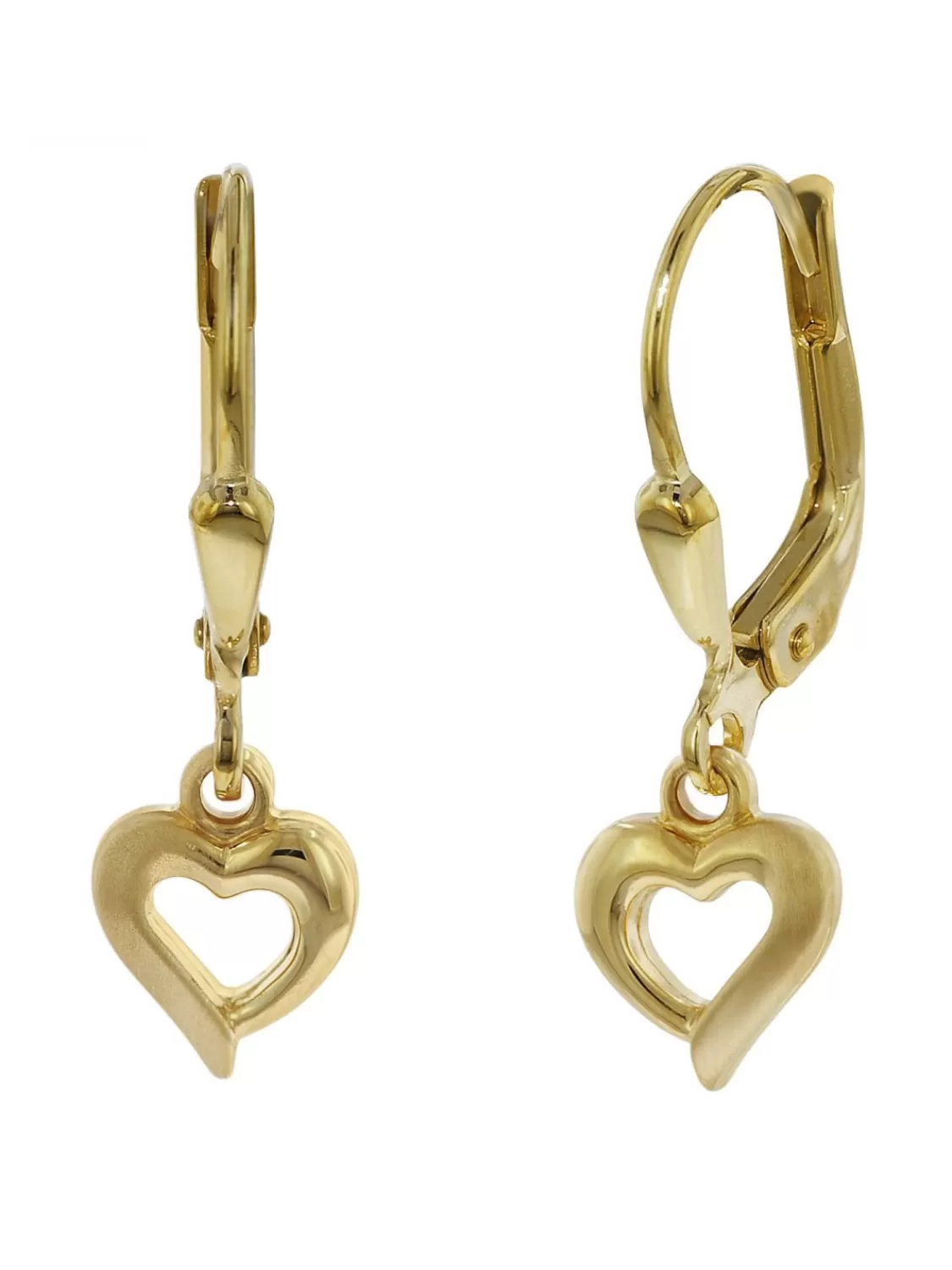 trendor Kinder-Ohrringe Herz Gold Auf Silber 925 Fur Madchen | Kinderschmuck