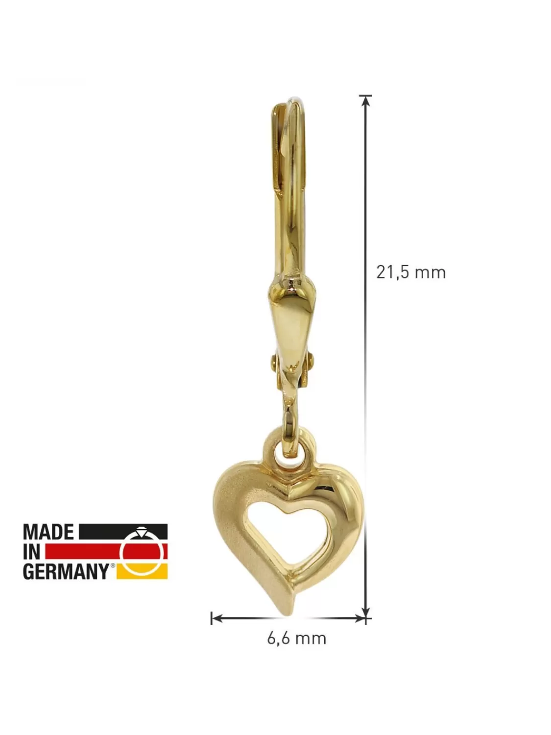 trendor Kinder-Ohrringe Herz Gold Auf Silber 925 Fur Madchen | Kinderschmuck