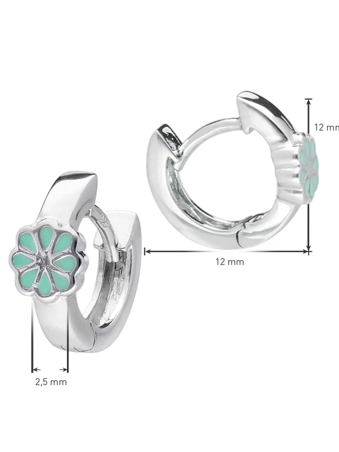 trendor Kinder-Ohrringe Silber 925 Creolen Mit Kleeblatt O 12 Mm | Kinderschmuck