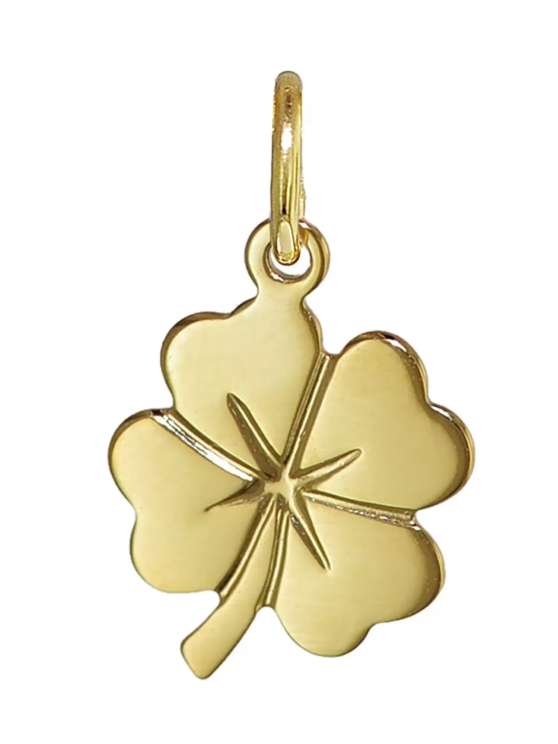 trendor Kleeblatt Anhanger Gold 333 (8 Karat) + Goldplattierte Halskette | Kinderschmuck