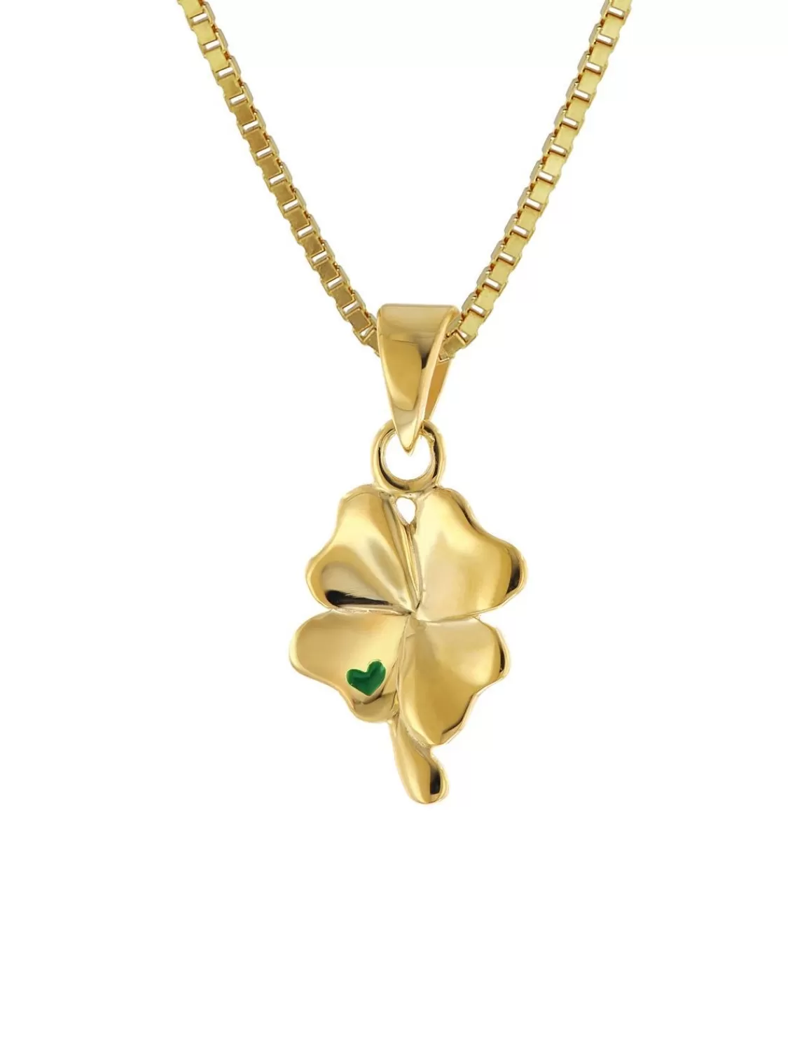 trendor Kleeblatt-Anhanger Gold 333 Mit Vergoldeter Kette Fur Kinder | Kinderschmuck